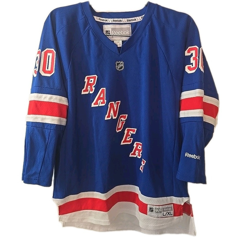Vintage Reebok New York Rangers Henrik Lundqvist #30 Jersey Youth Size L/XL‎